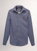 Camisa Azul Estampado Cachemir Hombre