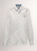Camisa Blanca Coderas Celeste Hombre