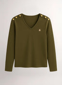 Camiseta Kaki Manga Larga Mujer