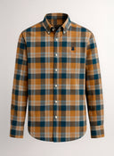 Camisa Villela Cuadros Azules/Mostaza Hombre