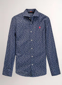 Chemise Homme Denim Fleurs