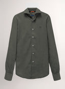 Camisa Verde Kaki Tencel Hombre
