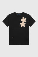 Camiseta Negra Crochet Mujer