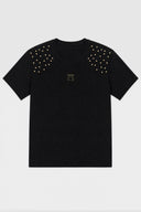 Camiseta Negra Perlas Mujer