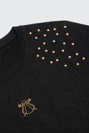Camiseta Negra Perlas Mujer