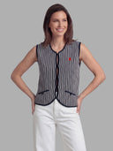Chaleco Azul Rayas Mujer