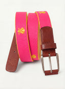 Ceinture cape rose à logos jaunes