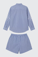 Conjunto Azul Capote Blanco Mujer