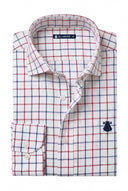 Camisa Blanca Cuadro Ventana Azul/Rojo Hombre