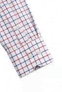 Camisa Blanca Cuadro Ventana Azul/Rojo Hombre