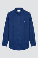 Camisa Azul Marino 100% Lino Mujer
