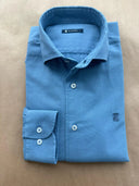 Camisa Azul Celeste Nido de Abeja Hombre