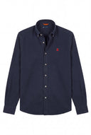 Camisa Azul Sarga Cuello Botón Hombre