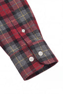 Camisa Franela Cuadros Rojos y Gris Hombre