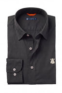 Camisa Gris Oscura Sarga Cuello Italiano Hombre
