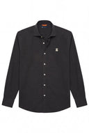 Camisa Gris Oscura Sarga Cuello Italiano Hombre