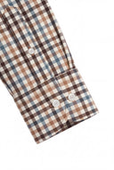 Camisa Cuadros Marrónes/Verdes Cuello Botón Hombre
