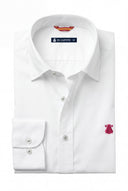 Camisa Sarga Blanca Cuello Italiano Hombre