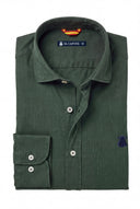 Camisa Kaki Sarga Cuello Italiano Hombre