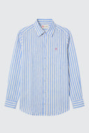 Camisa Rayas Azules 100% Lino Mujer