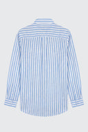 Camisa Rayas Azules 100% Lino Mujer