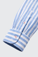 Camisa Rayas Azules 100% Lino Mujer