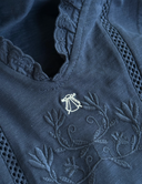 Women's Romantic Navy Blouse
