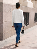 Chaqueta Beige Bordada Mujer