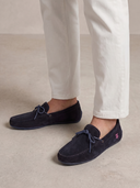 Mocasín Lazo Serraje Azul Hombre