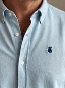 Camisa Azul Grisáceo Piqué Hombre