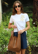 Camiseta Cruda Crochet Mujer