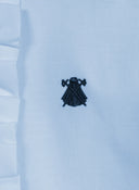 Camisa Azul  Pechera Volantes Mujer