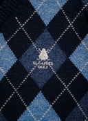 Jersey Azul Lambswool Cuello Pico Rombos Hombre