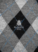 Jersey Gris Lambswool Cuello Pico Rombos Hombre