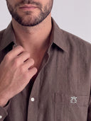 Guayabera Marrón Chocolate Hombre