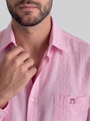 Guayabera Rosa Palo Hombre