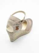 Alpargata Cuña Metalizada Cobriza Mujer