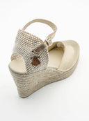 Alpargata Cuña Metalizada Dorada Mujer