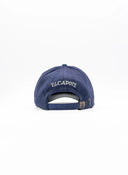 Gorra Lana Azul Marino Logo Rosa Capote