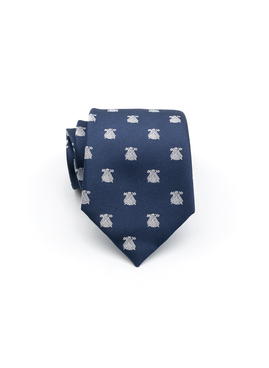 Cravate Bleu Marine Logos Blancs