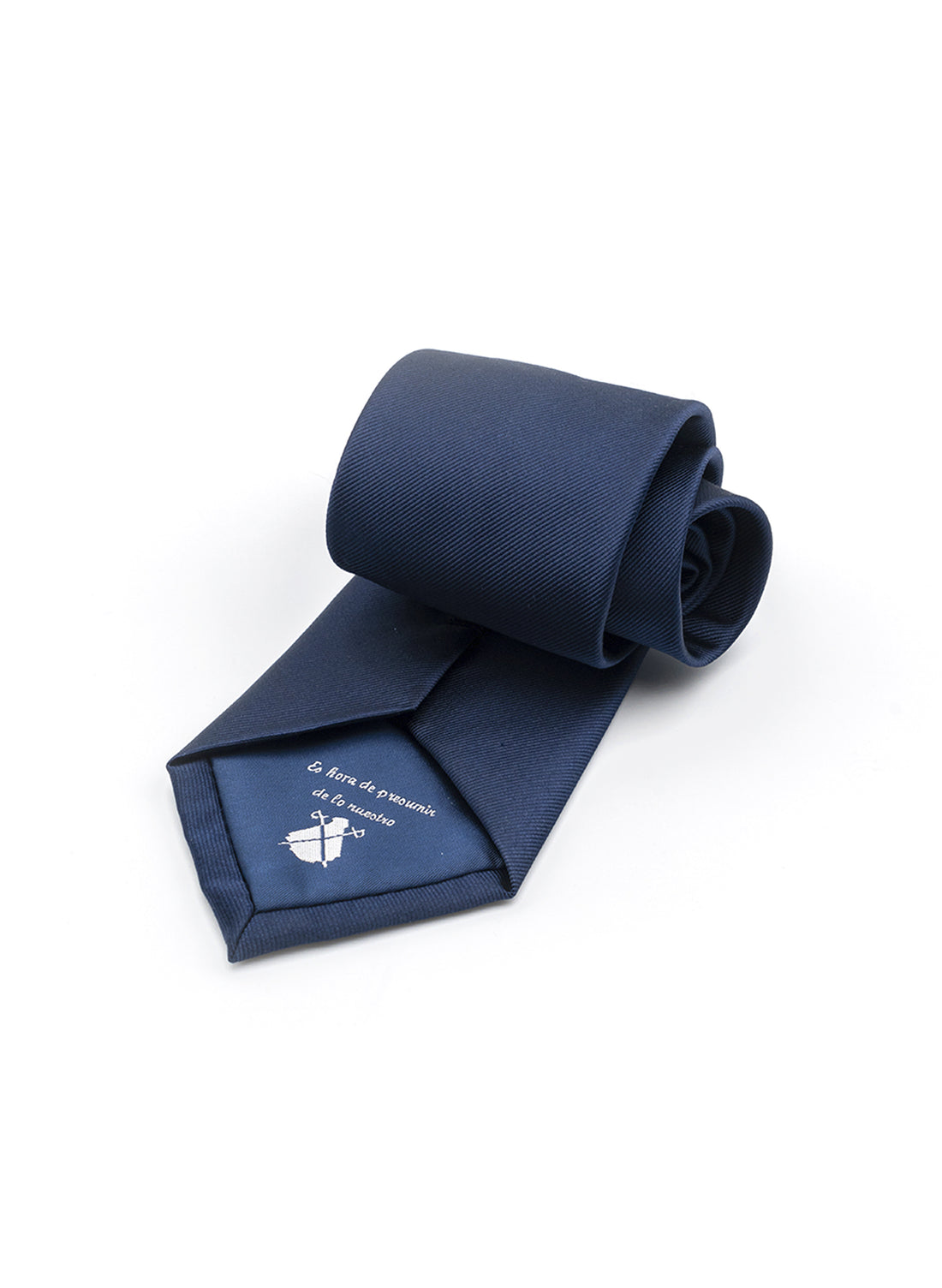 Cravate Bleu Marine Logo Blanc