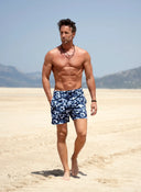 Bañador Estampado Flores Azules Hombre