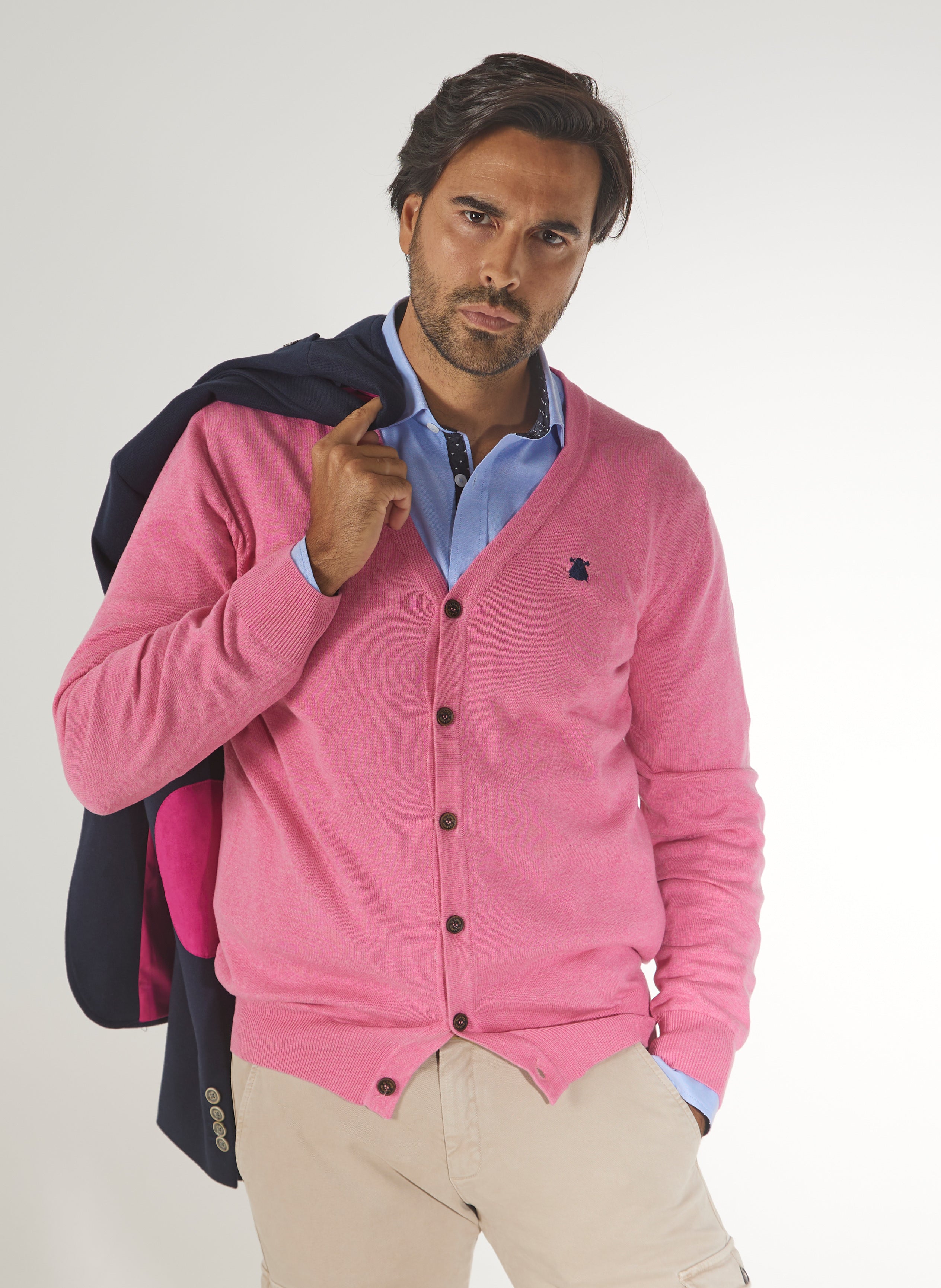 Pink Buttons Jacket or Cardigan for Men