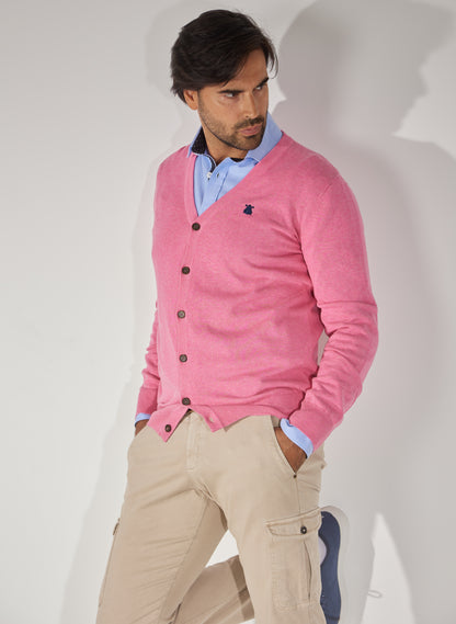 Pink Buttons Jacket or Cardigan for Men