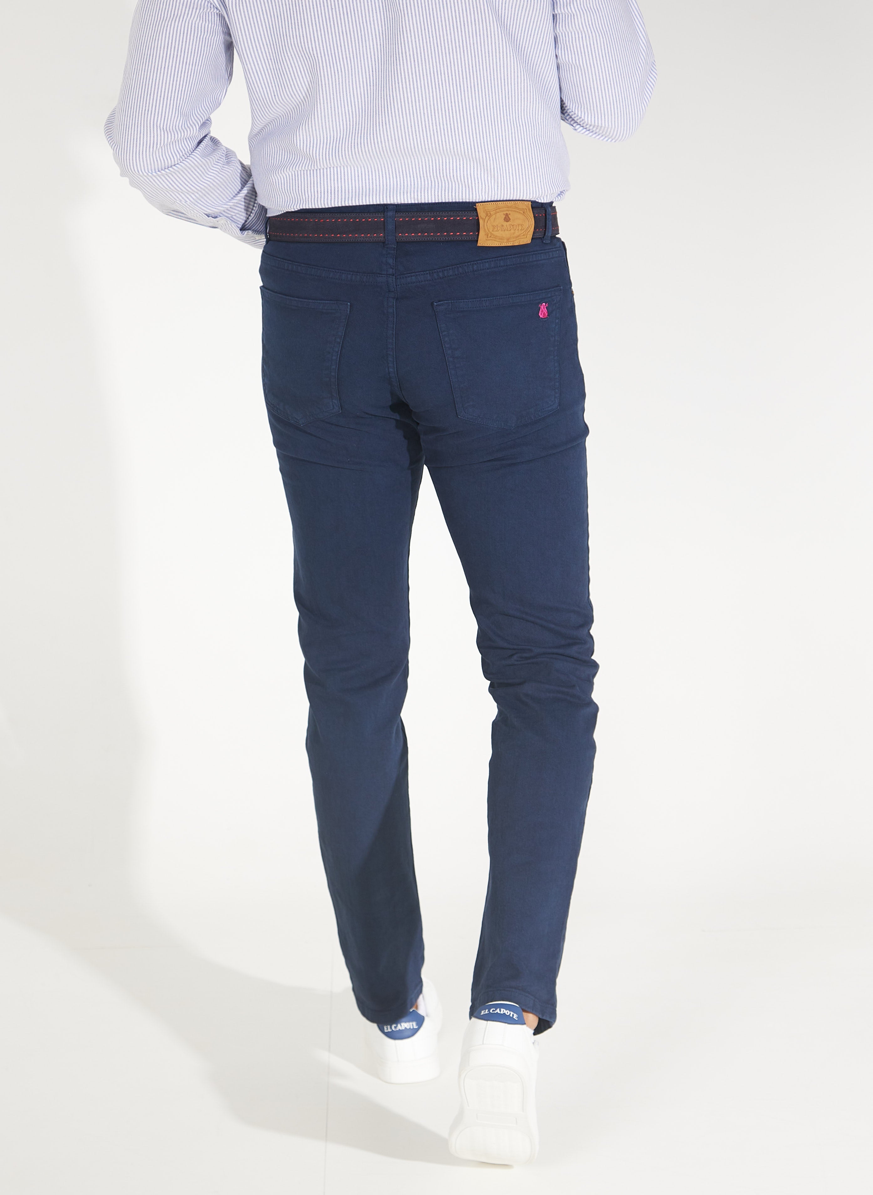 Pantalon bleu 5 poches homme