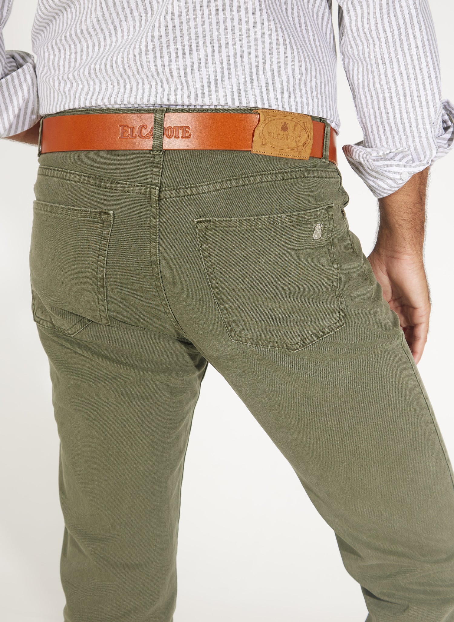 Khaki Green Pants 5 Pockets Man