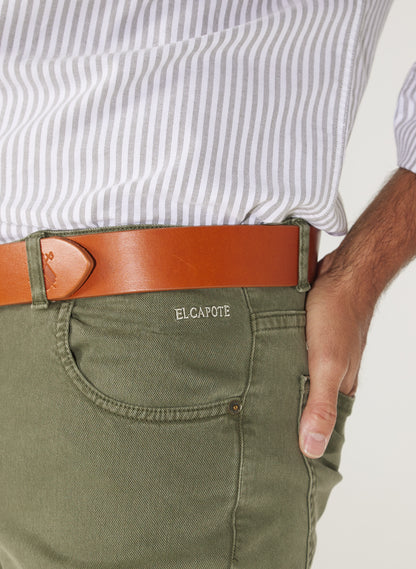 Khakigrüne 5-Pocket-Hose für Herren