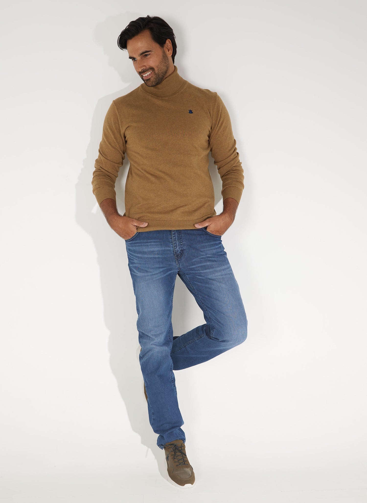 Pull Col Roulé Camel Homme