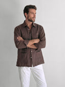 Guayabera Marrón Chocolate Hombre