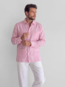 Guayabera Rosa Palo Hombre